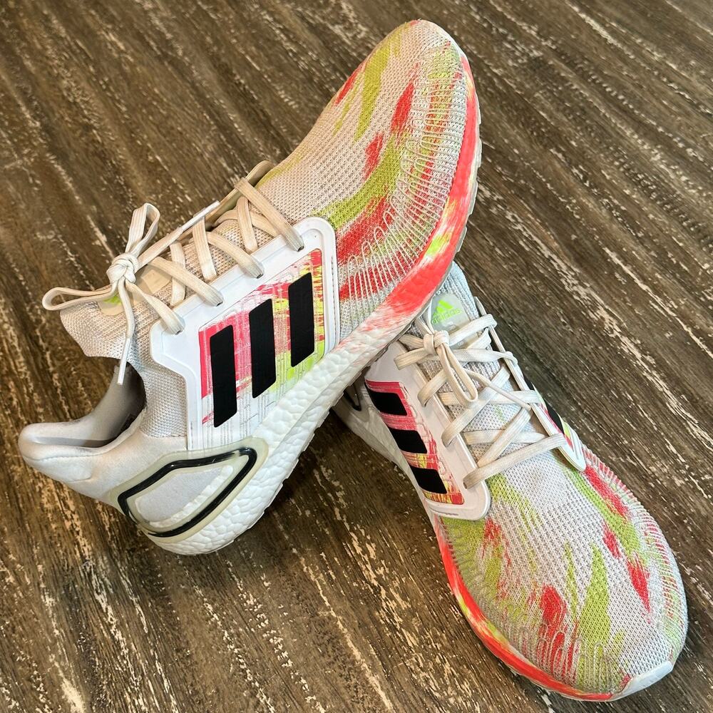 Adidas UltraBoost 20 Heatmap White Multi Color FW8169 Mens Size 13 Running Shoes
